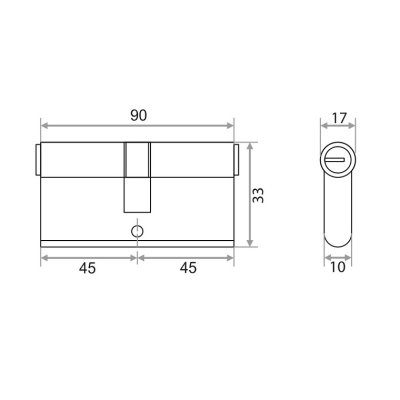 На картинке «Механизм цилиндровый "Trodos ЦАМ" ЦМ 90-5К 5 ключей, золото (PB)»