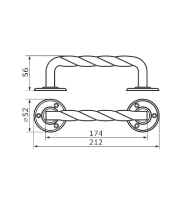 На картинке «Ручка декоративная мод.5 "Домарт" 205мм, чёрная (г.Балаково)»