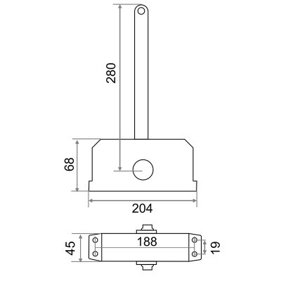 На картинке «Доводчик дверной "Trodos" TD-120 серый»