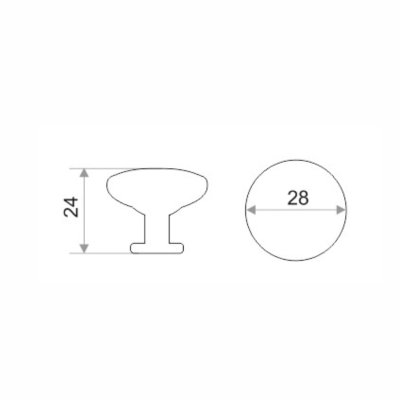 На картинке «Ручка-кнопка мебельная Trodos "9095" сплав ЦАМ, черный матовый»