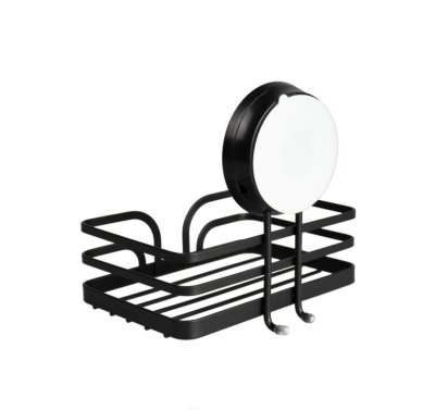 На картинке «Мыльница для ванной металл черная на липучке W8002-10»