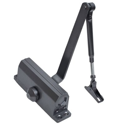 На картинке «Доводчик дверной "Trodos"TD-120 с фиксацией 90° серебро»