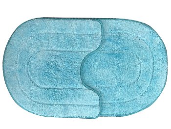 Набор ковров 2-ой Эллипс 45х75+45х45 см микрофибра, бирюза