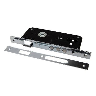 На картинке «Корпус врезного замка "Trodos" 9045  152.45-R3M CP, хром (85мм)»