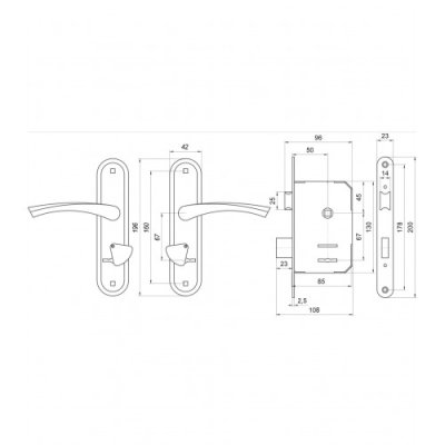 На картинке «Замок врезной ЗВ9-2-01 "Омега" сувальдный, медь»