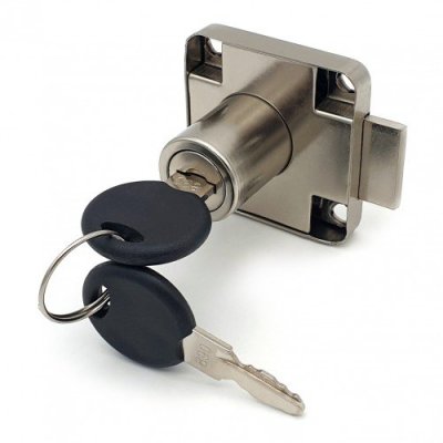 На картинке «Замок мебельный с ответной планкой "Soller" 138-22 М (хром)»