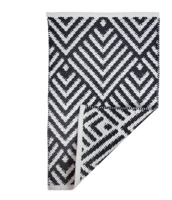 На картинке «Коврик хлопок Пасьянс черно-белый 50*80см»