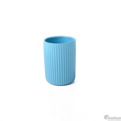 На картинке «Стакан д/зубн. щеток керамика Плиссе синий матовый CE1610LA-TB»