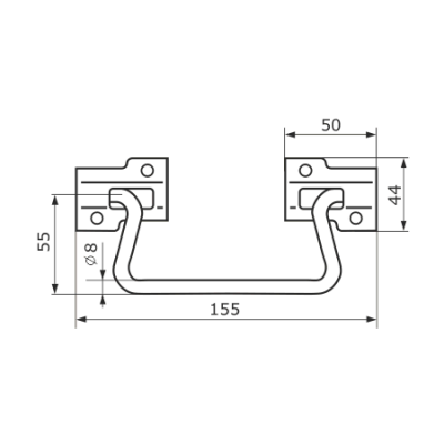 На картинке «Ручка откидная мод.2 "Домарт" хром»