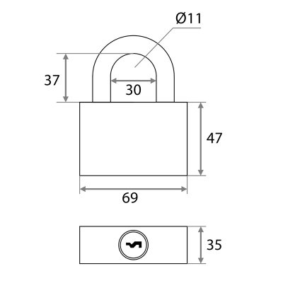 На картинке «Замок навесной "Trodos" ВС-SL10-65 (Blister) наборный»