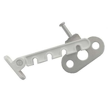 Ограничитель оконный для пластиковых окон 4- гребёнки (L-105мм) пластик белый с цинком