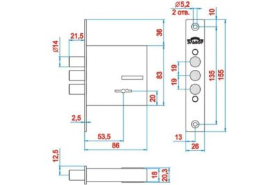 На картинке «Замок врезной "Эльбор Кремень" 1.04.07 »