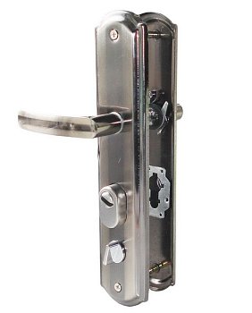 Комплект ручек для китайской двери Петроник Полоса Тип5 сатин, правая