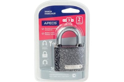 На картинке «Замок навесной "Apecs" PD-01-50  полимер (Blister)»