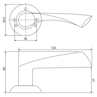 На картинке «Ручки дверные Code Deco H-14023-A-NIS»