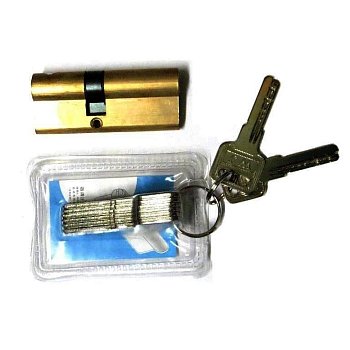 Механизм цилиндровый Евродверь1  70мм(32,5х37,5) перекодируемый, 2+5 ключей, латунь