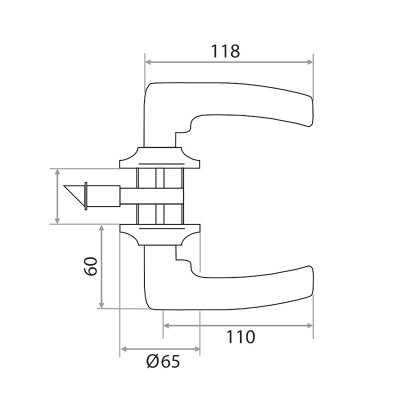 На картинке «Защелка ЗВ6-01 "TRODOS" ключ/фиксатор, хром»