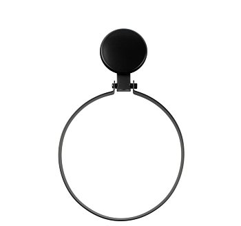 Кольцо для полотенца металл черное на липучке W8002-13