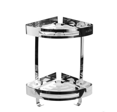 На картинке «Полка угловая 2-ая литая нерж D68075»