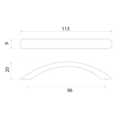 На картинке «Ручка-скоба мебельная Trodos "ZY-19" 96мм сплав ЦАМ 32гр, золото»