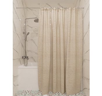 Штора для ванной SC9601A лён (бежевая) 1,8*2,0