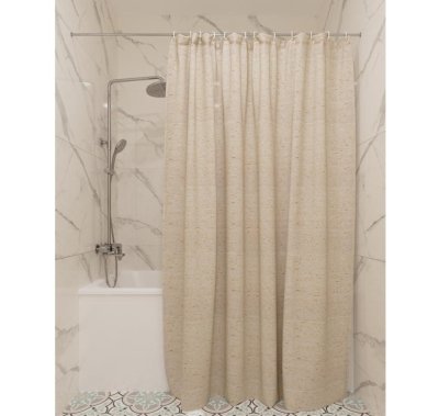 На картинке «Штора для ванной SC9601A лён (бежевая) 1,8*2,0»
