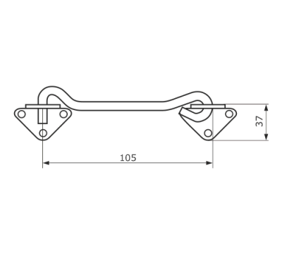 На картинке «Крючок прутковый мод.1 "Домарт" L-105мм медь »