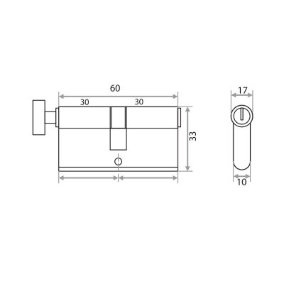 На картинке «Механизм цилиндровый "Trodos Латунь"ЦМВП 60-5К 5 перфоключей/вертушка, золото (PB)*»