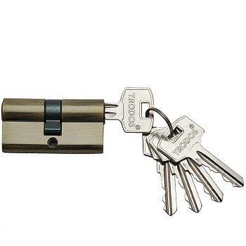 Механизм цилиндровый Trodos ЦАМ ЦМ 60-5К 5 ключей, бронза (AB)