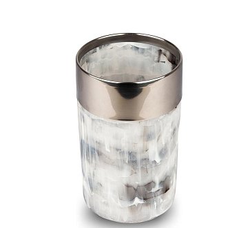 Стакан д/зубн. щеток пластик Мрамор белый B2041A-Y