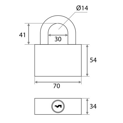 На картинке «Замок навесной "Trodos" (Box) ВС-АG-М1 бронза »