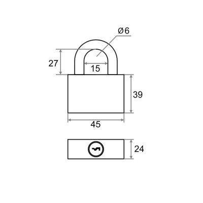На картинке «Замок навесной "Trodos"(Blister) ВС-IG 1-45 всепогодный»