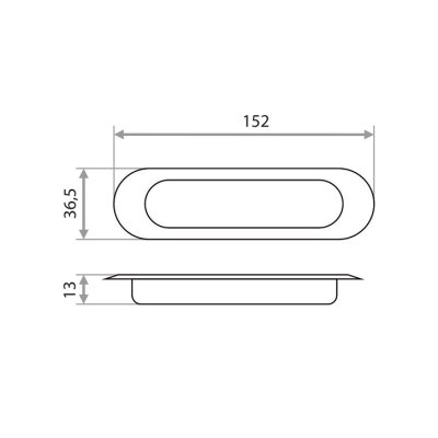 На картинке «Ручки для раздвижных дверей "Trodos" овал h-152 мм бронза (AB)(пара)»