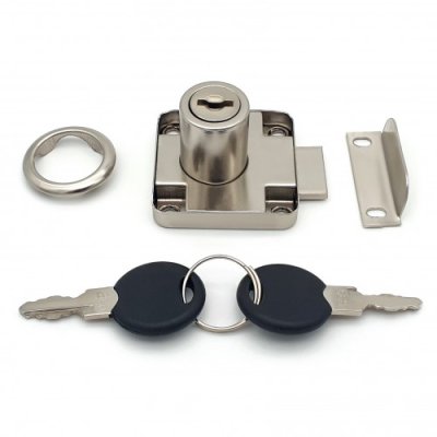 На картинке «Замок мебельный с ответной планкой "Soller" 138-22 М (хром)»