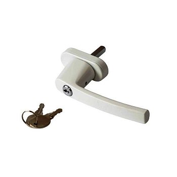 Ручка оконная с замком,2 ключа, штифт35 мм, белая (WHL35)