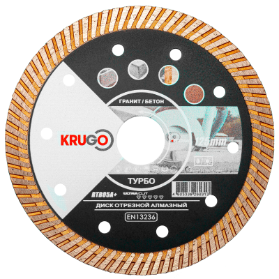 На картинке «Диск алмазный KRUGO универсальный 125x2.2x22x10 мм»