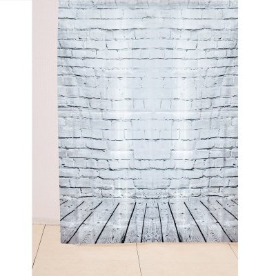 На картинке «Штора для ванной Zenfort "Лофт" полиэстер 180х200см, 12 колец, с утяжелителем,серый»