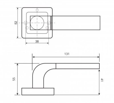 На картинке «Ручки дверные Code Deco H-22104-A-GRF»