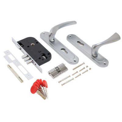 На картинке «Замок врезной с/руч БУЛАТ ЗВ4-3.70.03.07 НОМОС титан  5 перф.кл. »