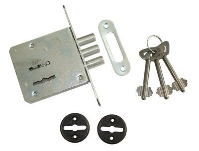 На картинке «Замок врезной ЗВ8-6А-1 3-х ригельный»