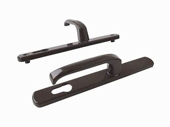 Нажимной гарнитур 25_92мм коричневый (круглая планка, L = 242мм) 