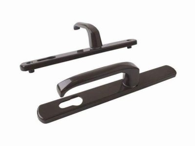 На картинке «Нажимной гарнитур 25/92мм коричневый (круглая планка, L = 242мм) »