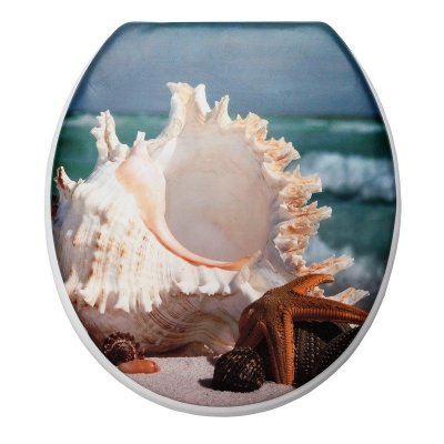 На картинке «Сиденье д/унитаза мягкое SYM-8026 "Ракушки"»