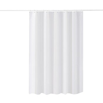 Штора для ванной Zenfort Жаккард полиэстер 180х200см, 12 колец, с утяжелителем, белый