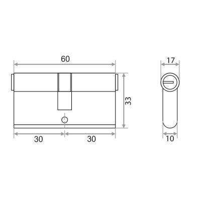 На картинке «Механизм цилиндровый "Trodos ЦАМ" ЦМ 60-5К 5 ключей, бронза (AB)*»