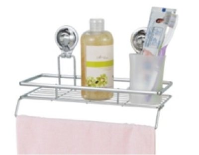 На картинке «Полка 1-ая "Sakura Air-lock" с полотенцедержателем на присоске Bl-3004»