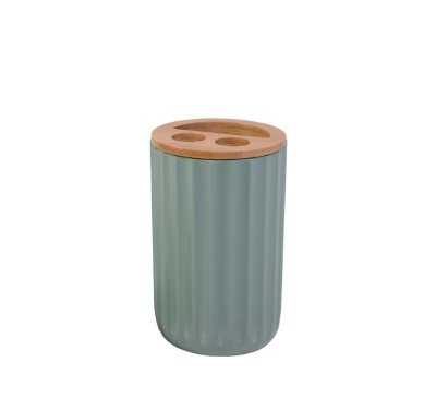 На картинке «Подставка д/зубн. щеток пластик бамбук B1243W-3»