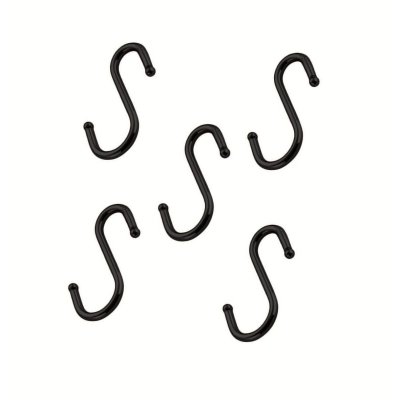 На картинке «Крючок для кухни Trodos "АЕ-414" одинарный D16 5шт, черный матовый»