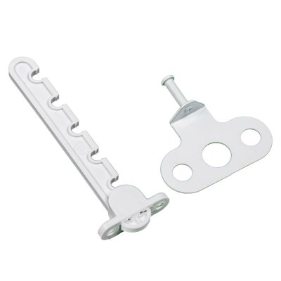 На картинке «Ограничитель оконный для пластиковых окон "5- гребёнок"  пластик белый »