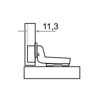 На картинке «Петля мебельная вкладная SLIDE-ON (YXA-362C) (11.06.02) (60гр) с площадкой»